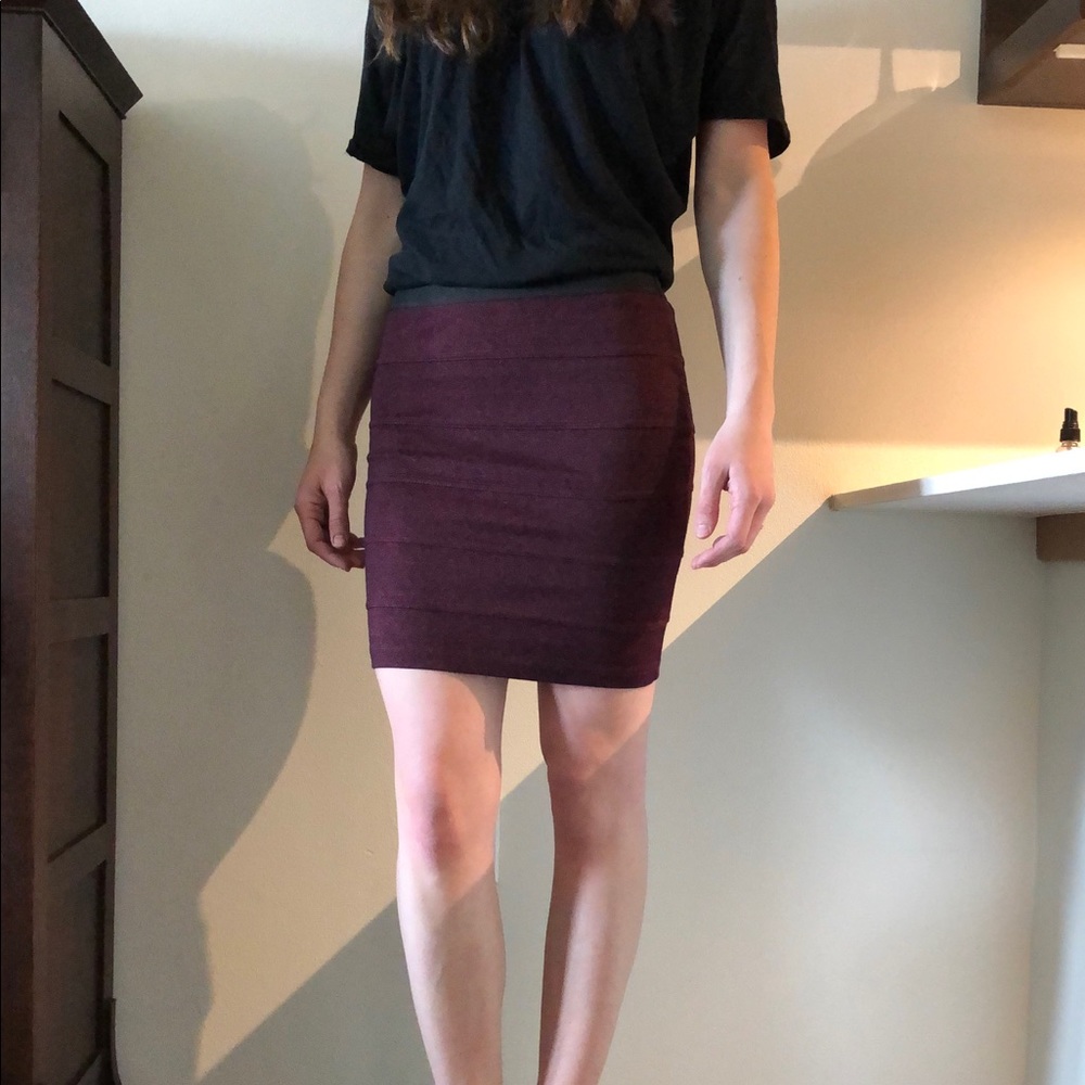 Burgundy pencil skirt